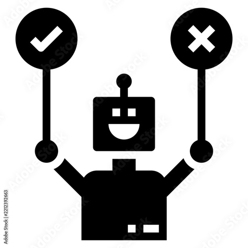 ethical decision glyph style icon