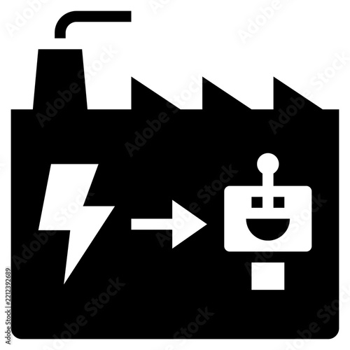 power supply glyph style icon