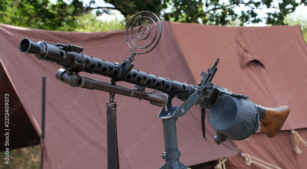 Fototapeta premium Yorkshire Wartime event at Doncaster, UK. England Twentieth century war equipment and vehicles specialising on world war two.