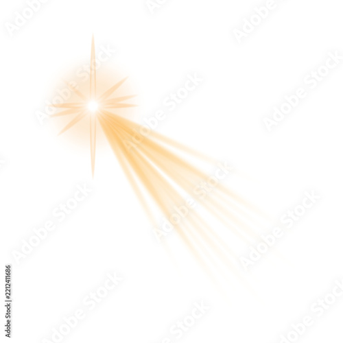 Golden Christmas Starburst Light Effect