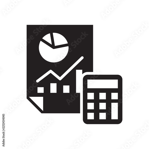 Analytics report icon with chart and calculator