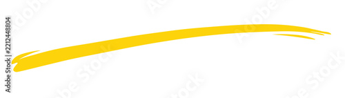 yellow paint brush stroke line element, acrylic paint smear, pen, crayon horizontal underline brush stroke - stock vector illustration design