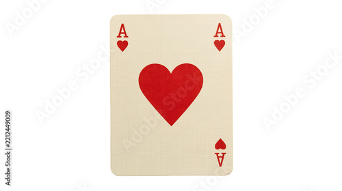 Ace of hearts playing card with red suit symbol and letter A