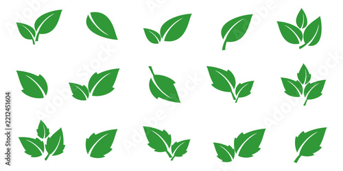 Leaf vector symbol, leaf illustration or leaf emoji in flat style. Spring leaf design, ecological nature theme.	
