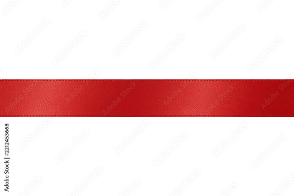 Obraz premium Festive red ribbon strip decorative element on transparent background