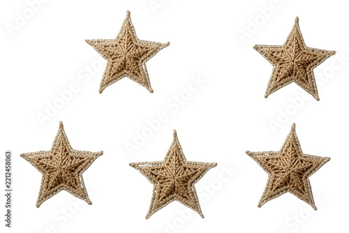 Refined five woven star ornaments clean studio cutout with transparent background
