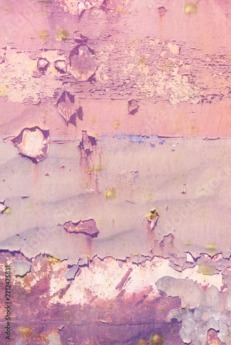 Weathered Pastel Pink & Purple Peeling Paint Wall | Shabby Chic Distressed Texture