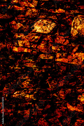 Fiery Red Orange Glowing Abstract Mineral Hot Embers Texture | Volcanic Magma Backdrop