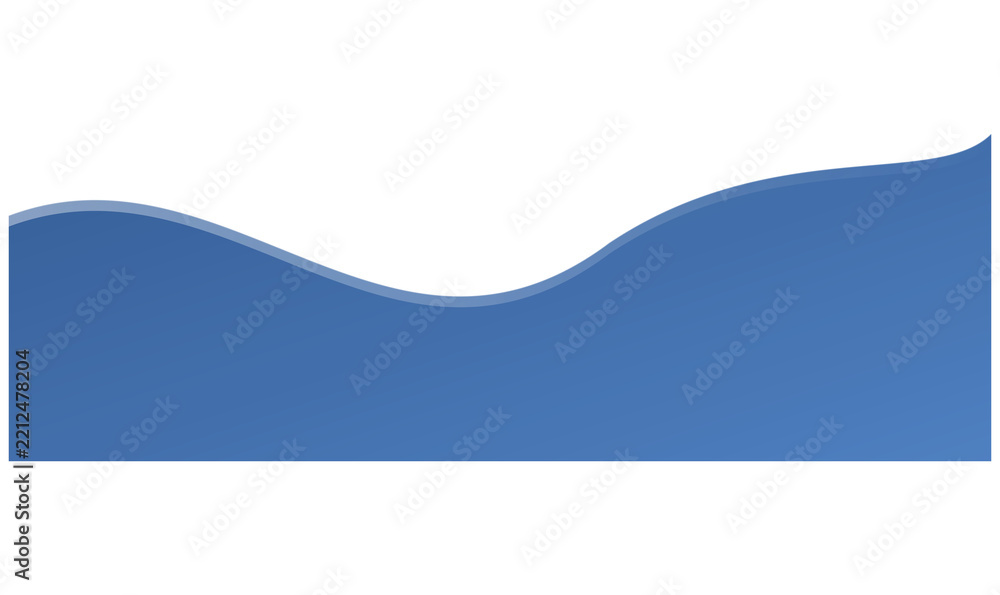 Fototapeta premium Blue Wavy Banner Abstract Water Wave Footer Shape Header PNG Graphic Element