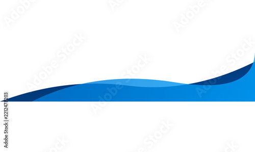 Blue Wavy Layered Footer Banner Curved Abstract Wave Border PNG Graphic Element