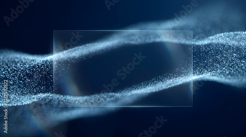 Elegant festive particles and glowing frame for winter holiday digital marketing backgrounds.