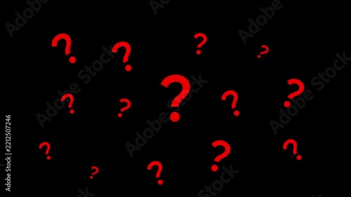 Pop up animated video of the question symbol with a green screen background