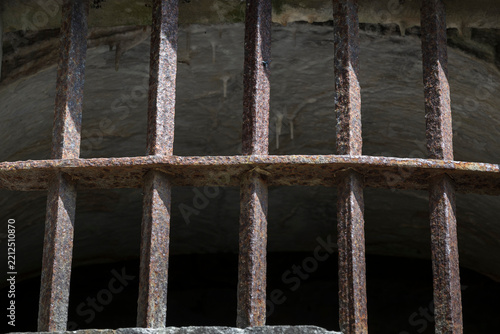 Barred Windows of historic jail
