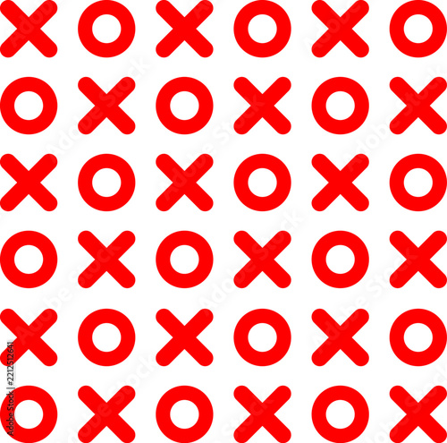 Vector graphic of X and O pattern on transparent background.
