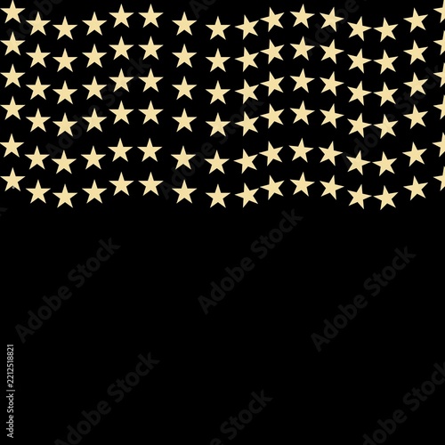 Gold Star Pattern Border on Black Background