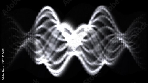 Symmetrical White Particle Waveform With Glowing Motion
