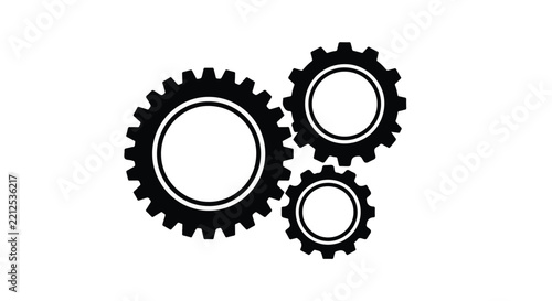 Three interconnected mechanical gears