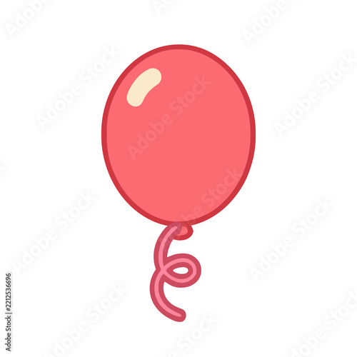 Red balloon with curly string