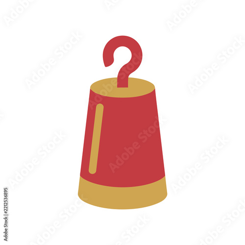 Stylized Red and Gold Hat with Hook