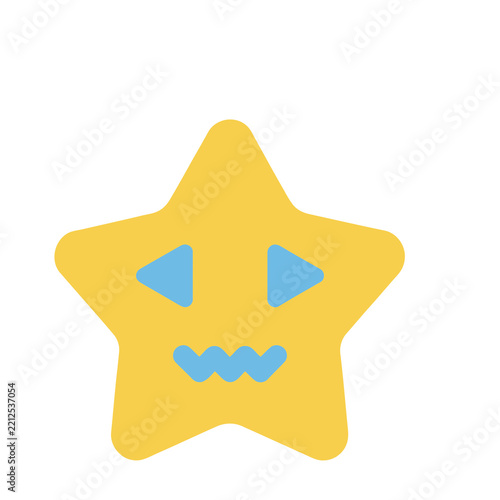 Yellow star with cartoon face