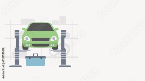 Animated car repair service: vehicle maintenance and auto shop concept