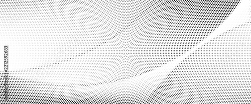 Fading center gradation wallpaper. Radial dotted gradient texture. Concentric comic noise halftone background. Circle grunge rough gritty overlay. Black circular grain pop art cartoon backdrop. Vector