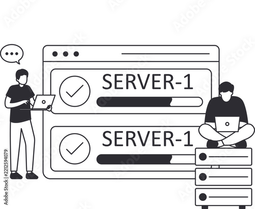 Obraz na plátně ata center, network administration, system monitoring, web hosting, cloud comput