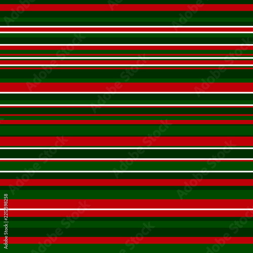 Christmas seamless pattern: red, green and white horizontal stripes