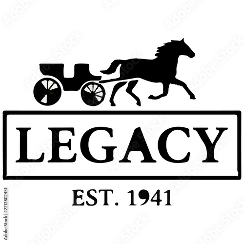 Vintage Coach Western Heritage Logo and Horse Carriage Emblem Design