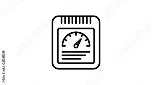 Minimalist Linear Gauge Dashboard Interface Icon for Performance Monitoring and Data Analysis Tools