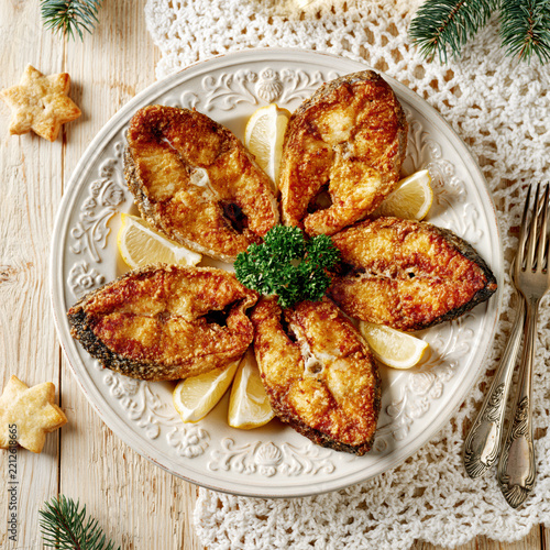 Traditional Polish Christmas Fried Carp
