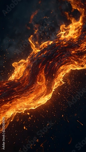 Cinematic Windblown Fire Embers and Glowing Sparks Overlay