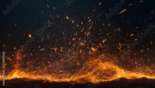 Cinematic Windblown Fire Embers and Glowing Sparks Overlay