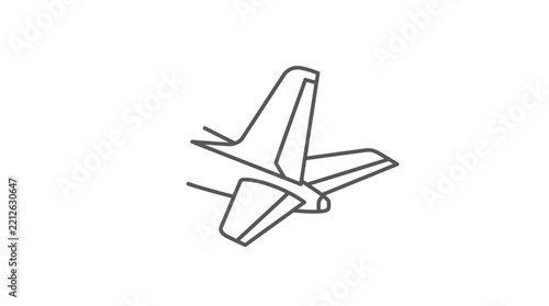 Sleek Minimalist Line Drawing of a Modern Airplane Icon in Monochrome Perfect for Aviation and Travel Design