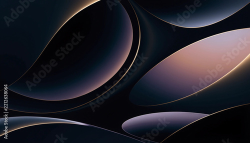 3d render, abstract background illuminated with neon light. Glowing wavy lines Futuristic minimal wallpaper