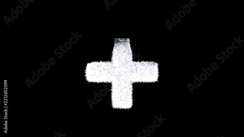 Animated Snowy Christmas Symbol Plus , Winter Frost and Ice Crystal Alphabet Animation