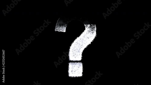 Animated Snowy Christmas Symbol Question mark , Winter Frost and Ice Crystal Alphabet Animation