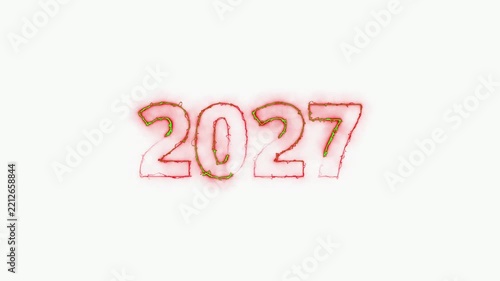 Shiny  lettering displays the greeting for the upcoming New Year 2027 4k video