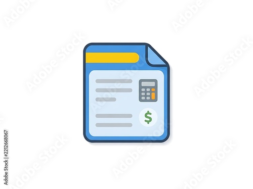 Financial Document with Calculator and Dollar Sign Icon