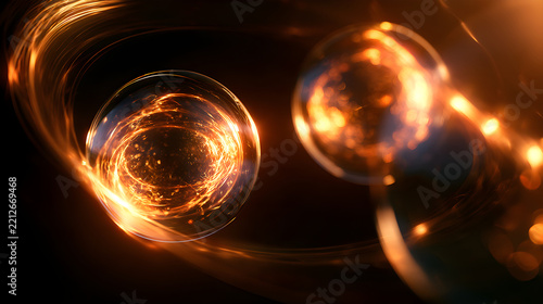 Quantum Entanglement Concept Glowing Softly As Connected Light Particles