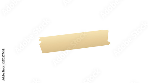 Beige adhesive tape strip isolated on a transparent background