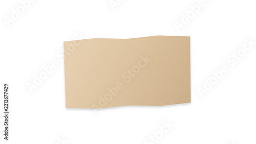 Beige torn paper scrap isolated on a transparent background