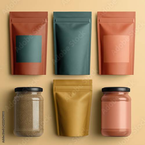 Flat Lay Food Packaging Mockup Set