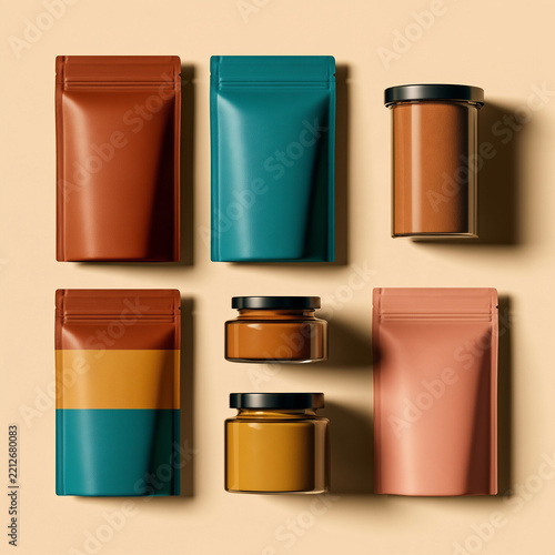 Flat Lay Food Packaging Mockup Set