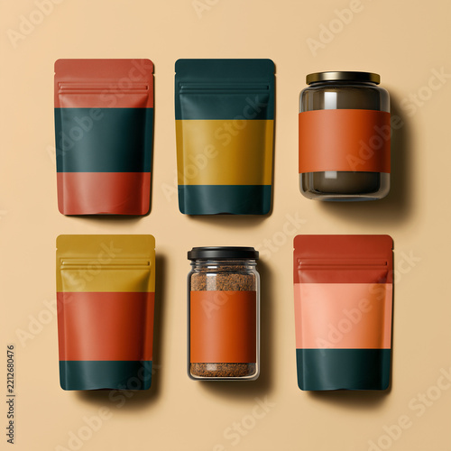 Flat Lay Food Packaging Mockup Set