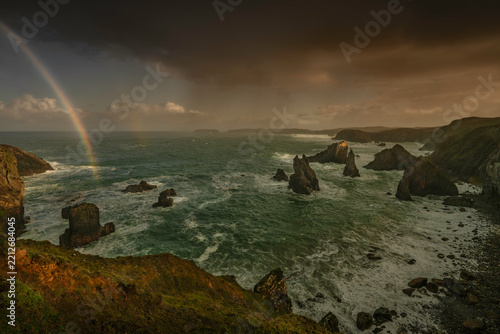 Rainbow over Mangersta Sea stacks, Isle of lewis, Outer hebrides.