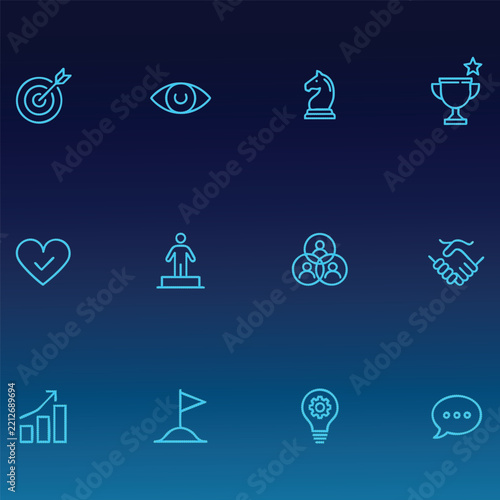 Set of colorful flat style icons