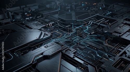 Futuristic technology wallpaper, glowing lines, digital grid, dark background, 4K.
