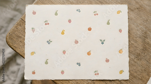 Cute small fruit icons pattern with cherries berries and pears on a white background