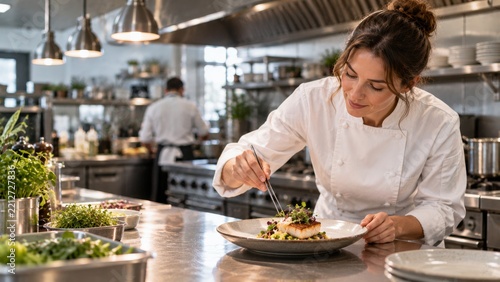 Chef Preparing a Dish in a Kitchen With Fresh Ingredients During Daytime